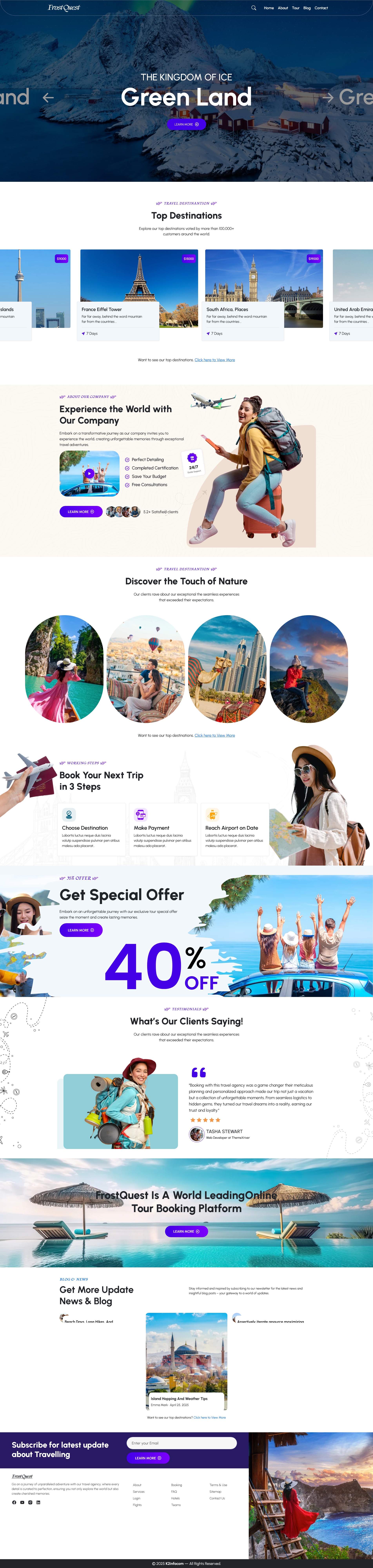 Frostquest travel website template