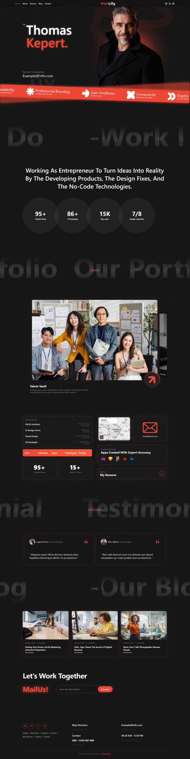 portlify portfolio website template