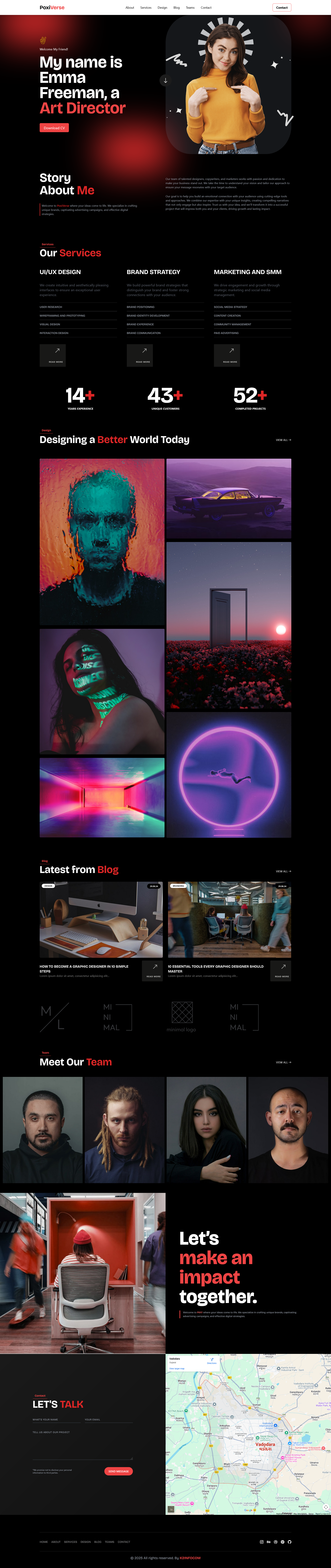 poxiverse portfolio website template