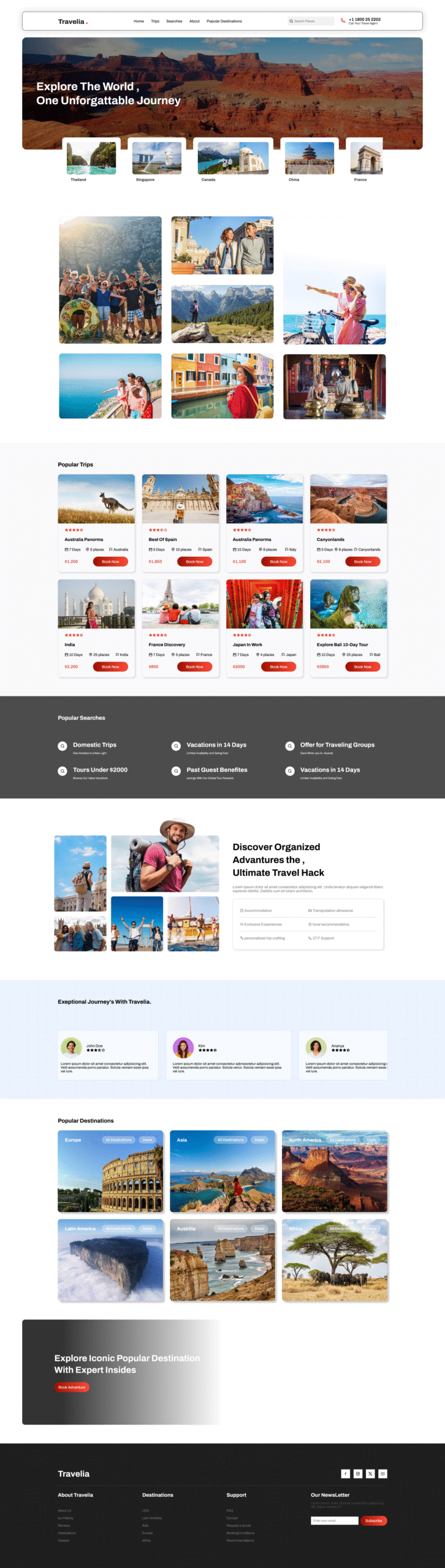 Travellia travel website template