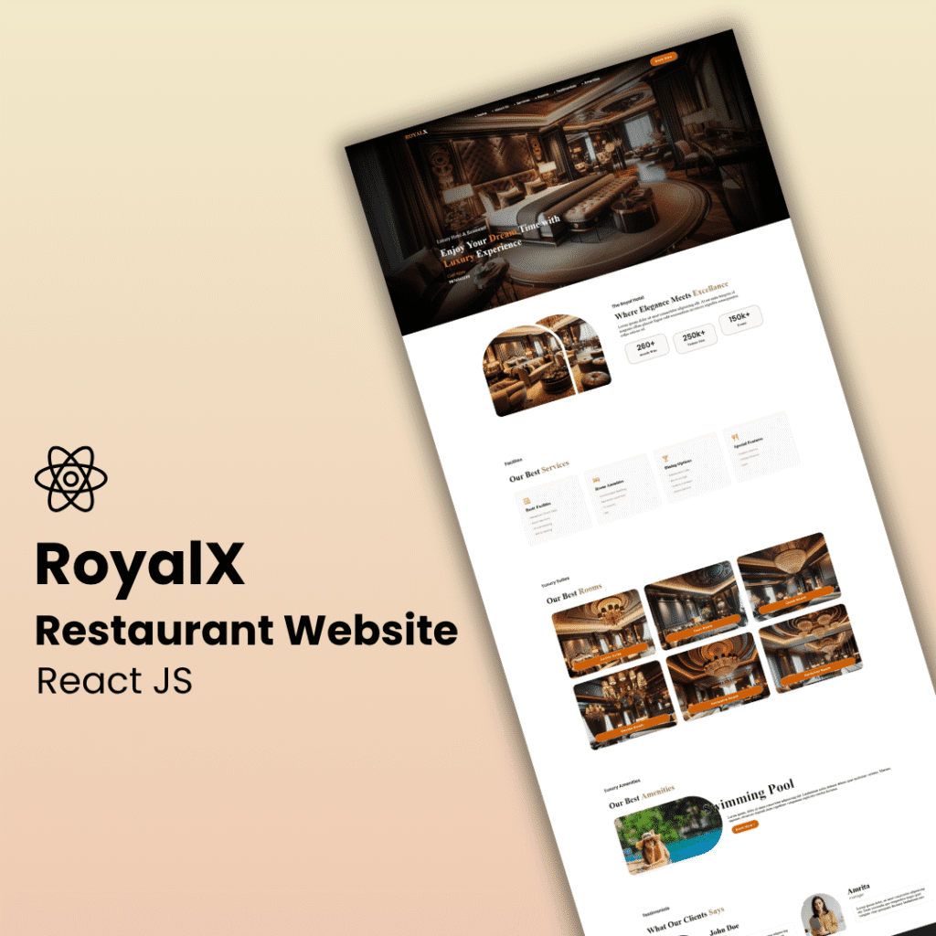 RoyalX – Modern Hotel Booking Website React JS