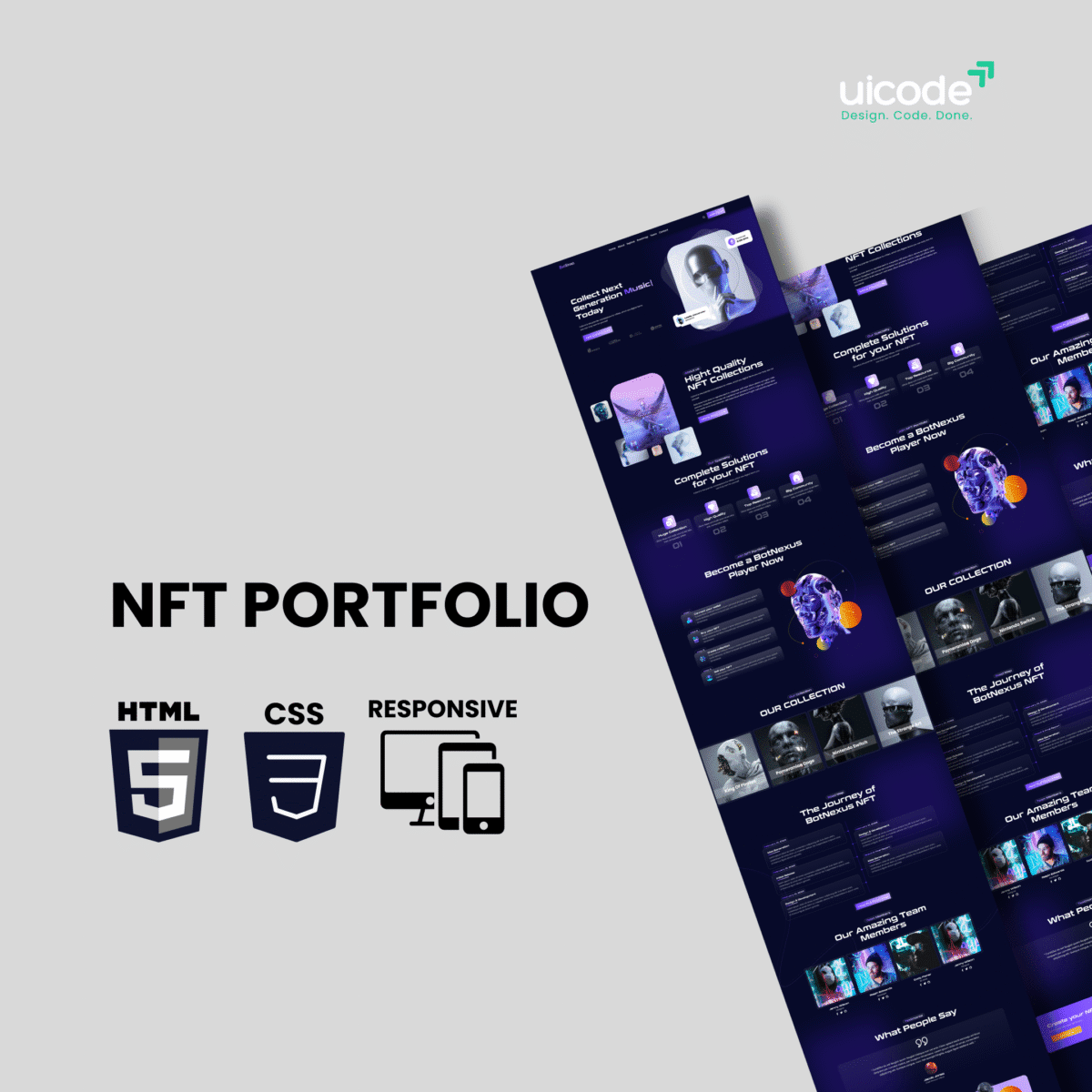 BotNexus – Modern NFT Website Template HTML CSS & JavaScript - Image 1
