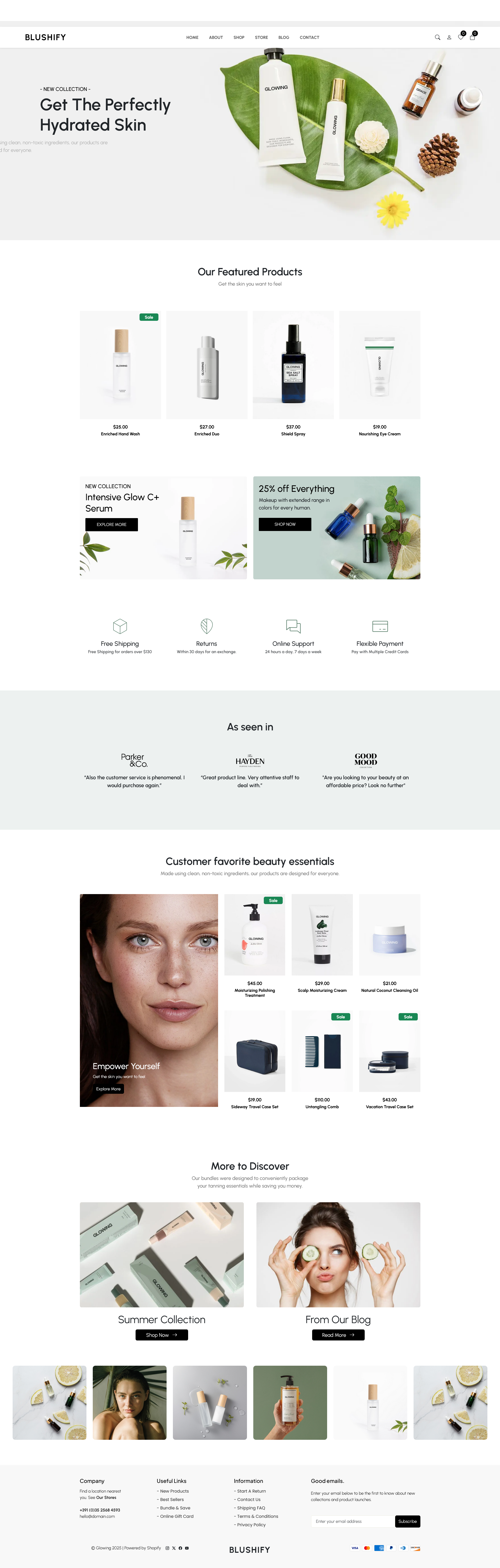  blushify ecommerce website template