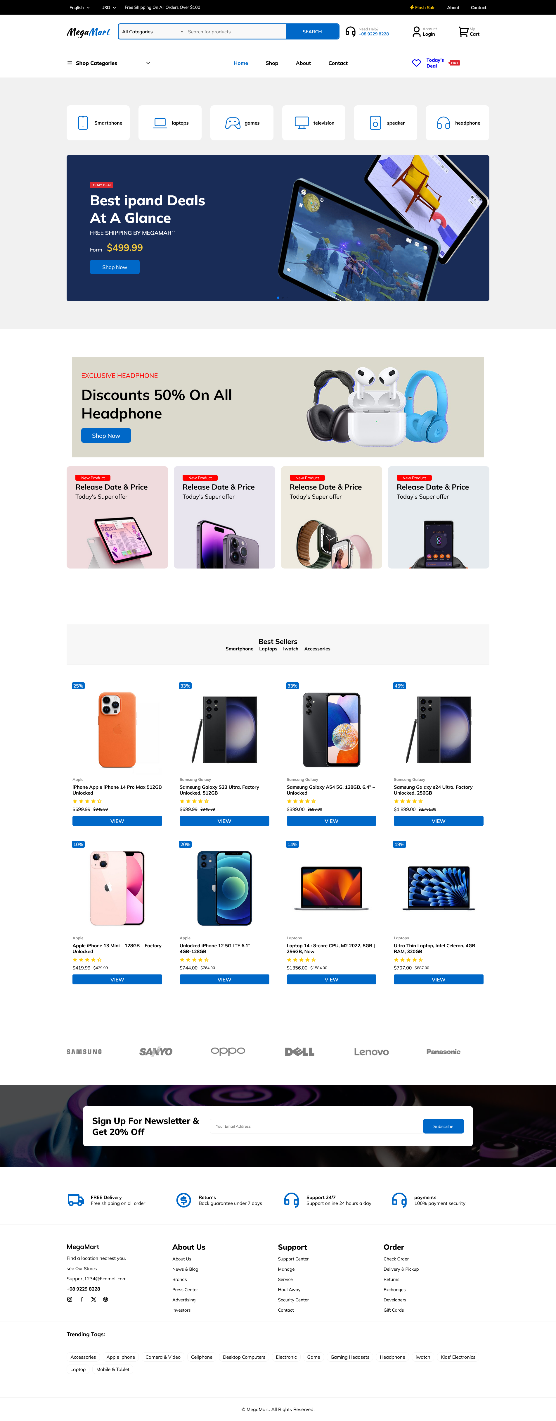 megamart ecommerce website template