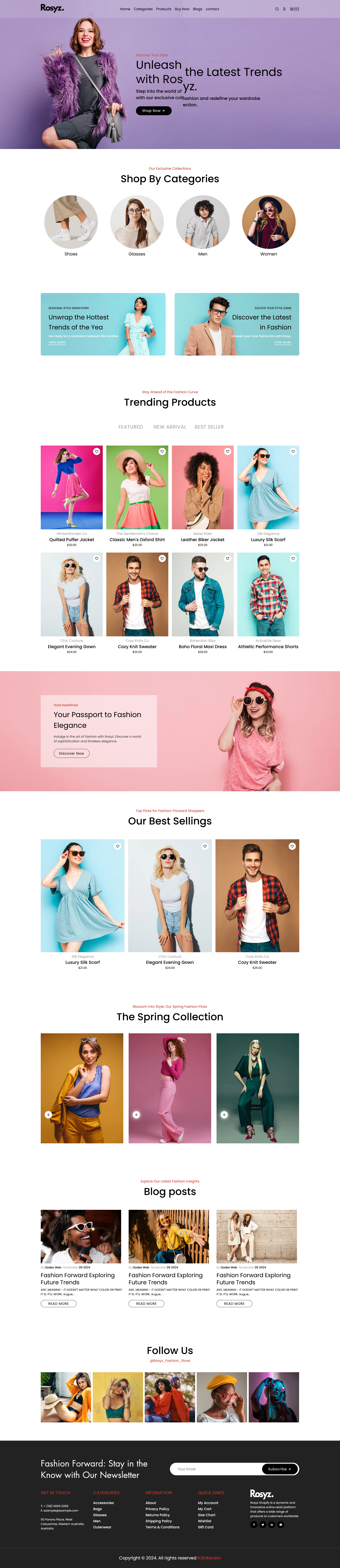 rosyz ecommerce website template