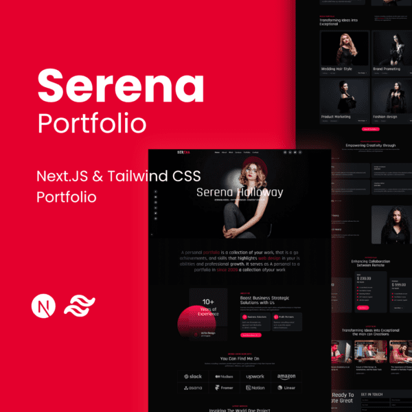 Serena – Portfolio Website in Next.js & Tailwind CSS