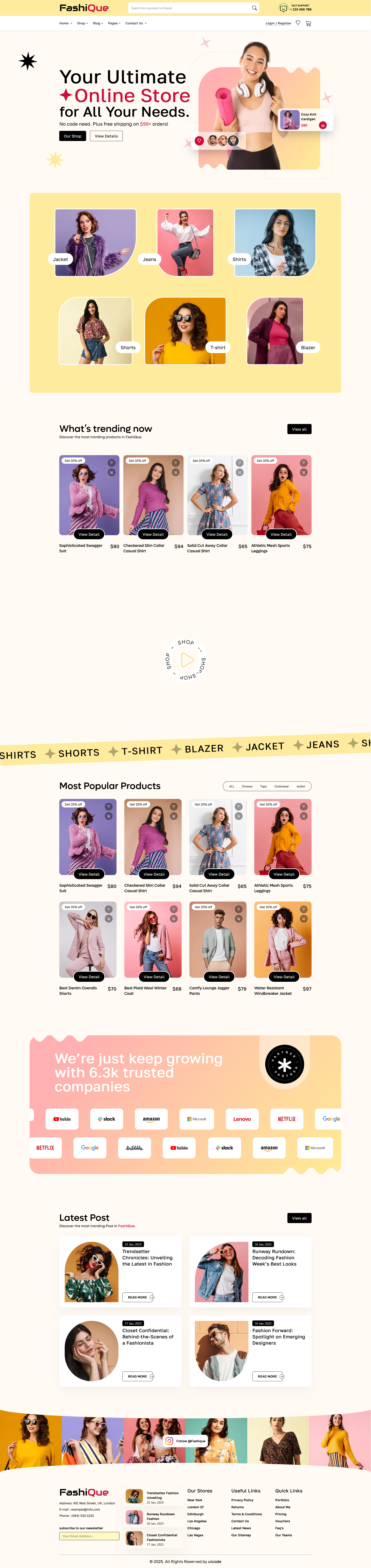 fashique e-commerce website template