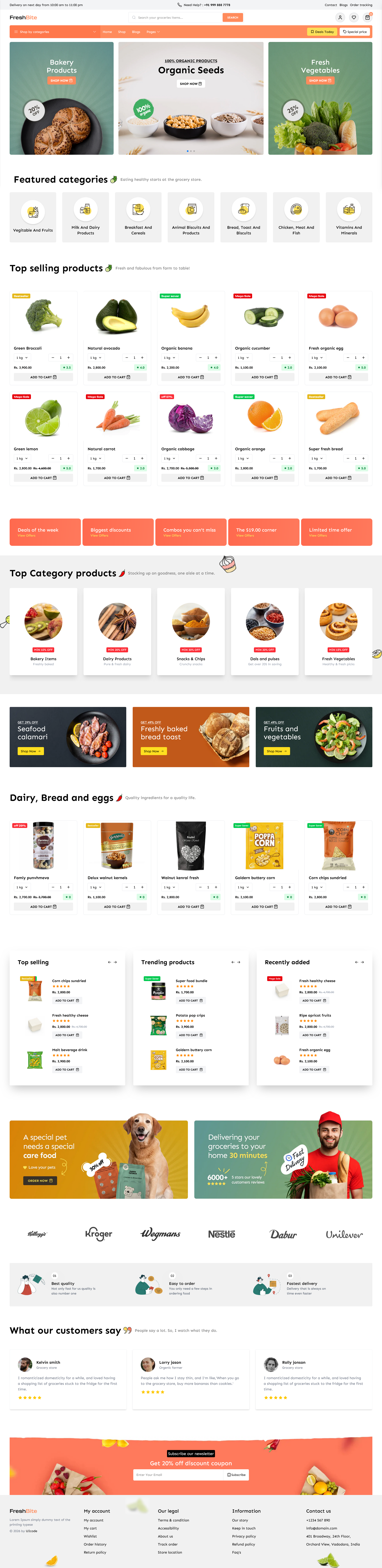 freshbite e-commerce website template