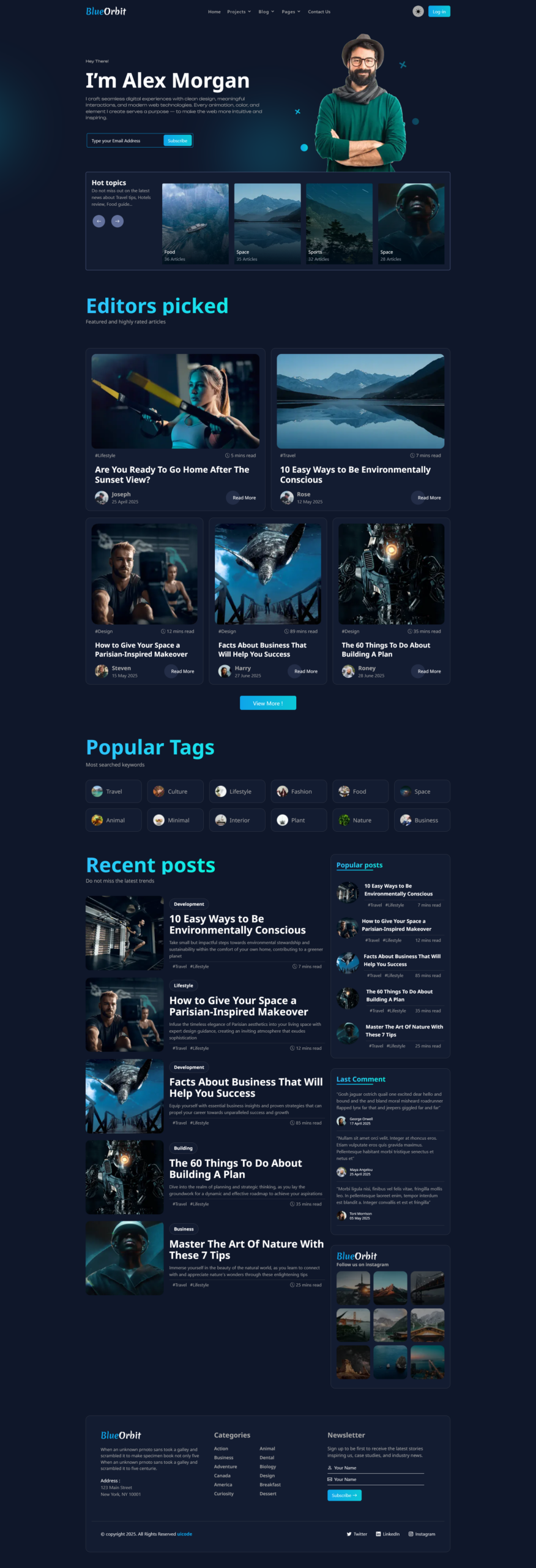 BlueOrbit Portfolio Website Template